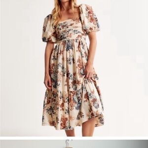 NWT Abercrombie & Fitch Emerson puff sleeve midi dress size M